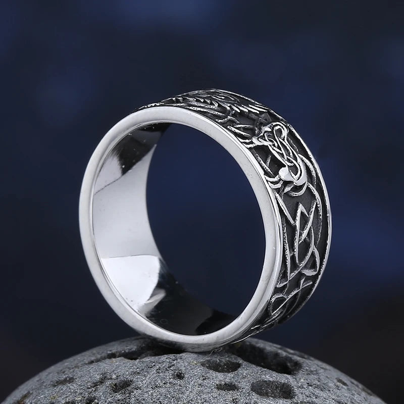 Fashion Good Polished Personality 2023 New 316L Stainless Steel Viking Birds Ring For Man Women Animal Jewelry For Teens