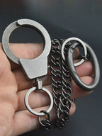 Biker Jeans Waist Chain Keychain — Black-Tone 10mm Carabiner