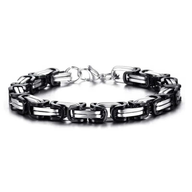 Byzantine Chain Bracelet 8mm — Stainless Steel