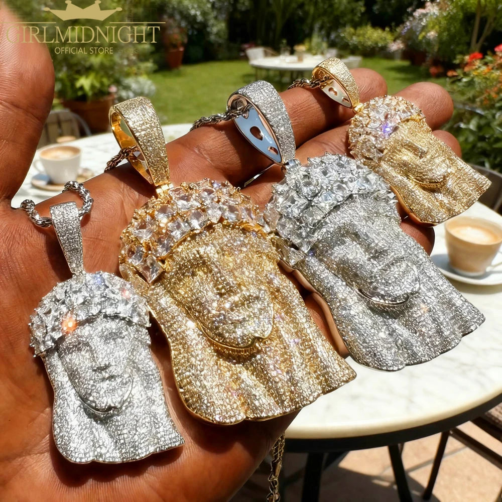 2026 New Hip Hop CZ Stone Paved Bling Iced Out JESUS PIECE Pendants Necklaces Gold Silver Color Charm for Men Rapper Jewelry