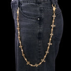 Silver Cross Iced Out Pants Chain 18MM