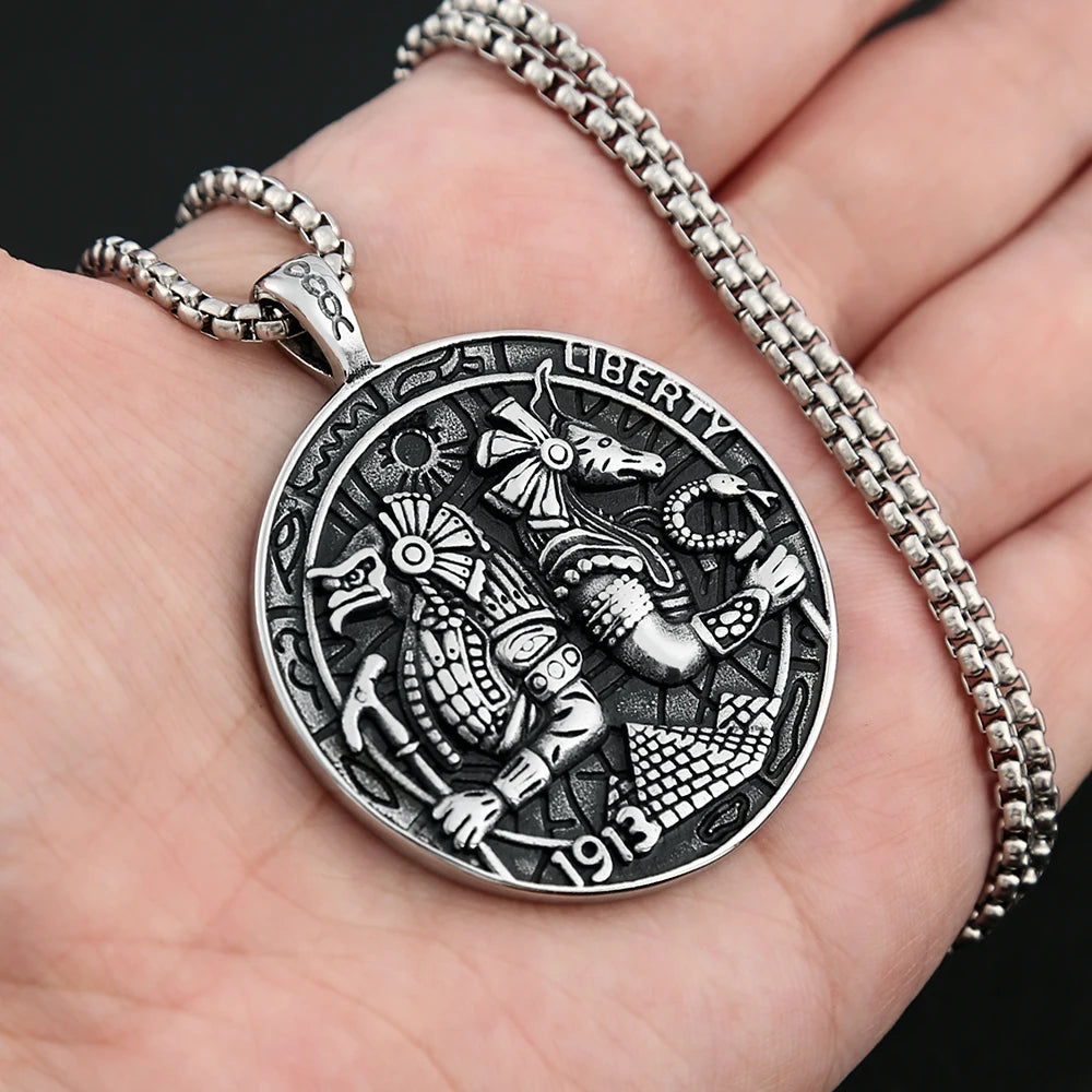 Anubis Steel Pendant Ancient Egyptian Pharaoh
