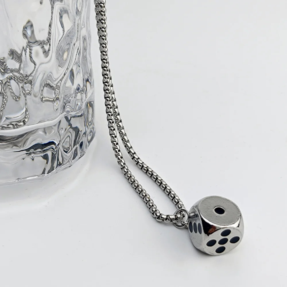 Gambling Dice Pendant Choker Necklace — Zinc Alloy