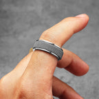 Braided Fidget Spinner Ring — Stainless Steel