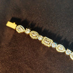 Gold Tennis Chain 8MM Mixed Diamond Iced Out