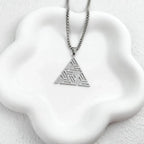 Fashion Men Stainless Steel Necklace Triangle Pendant Hip Hop Necklaces for Men Creative Jewelry Accessories Anniversary Gift