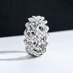 Iced Out Cuban Ring — 925 Silver