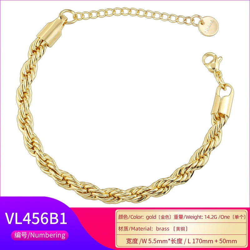 Twisted Snake Chain Bracelet — Gold or Silver, Stainless Steel