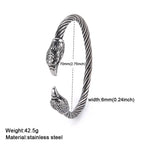 My Shape Viking Animal Cuff Bangles for Men Punk Wolf Lion Leopard Skeleton Stainless Steel Bracelet Nordic Vintage