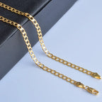 ALITREE Fine Classic 8MM sideways 18K gold Necklace charms 925 Sterling silver for men woman Jewelry wedding party