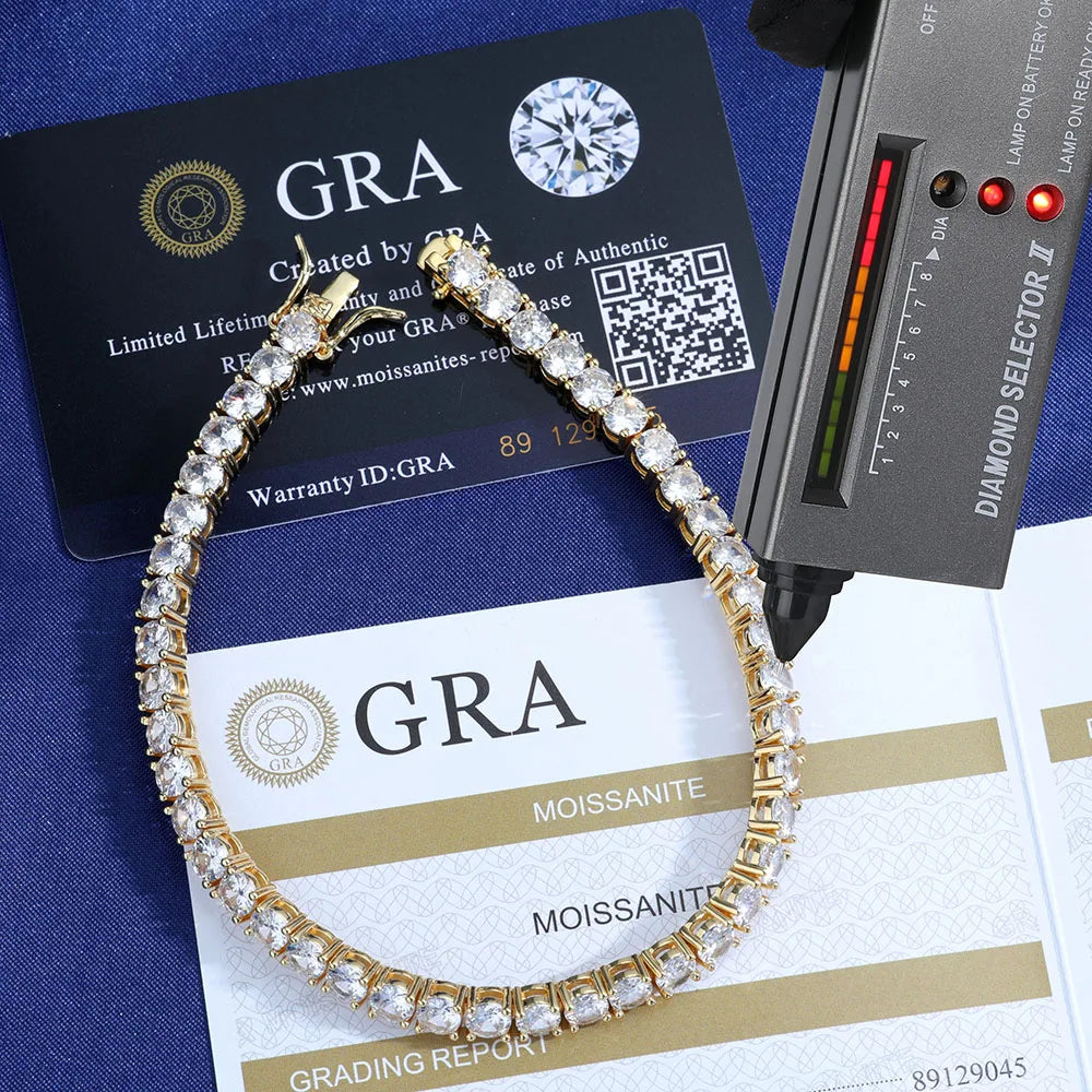 Silver 925 VVS Moissanite Tennis Bracelet 2/3/4/5MM