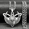 Heart Celtic Knot Steel Pendant Crescent Moon
