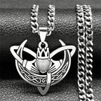 Heart Celtic Knot Steel Pendant Crescent Moon