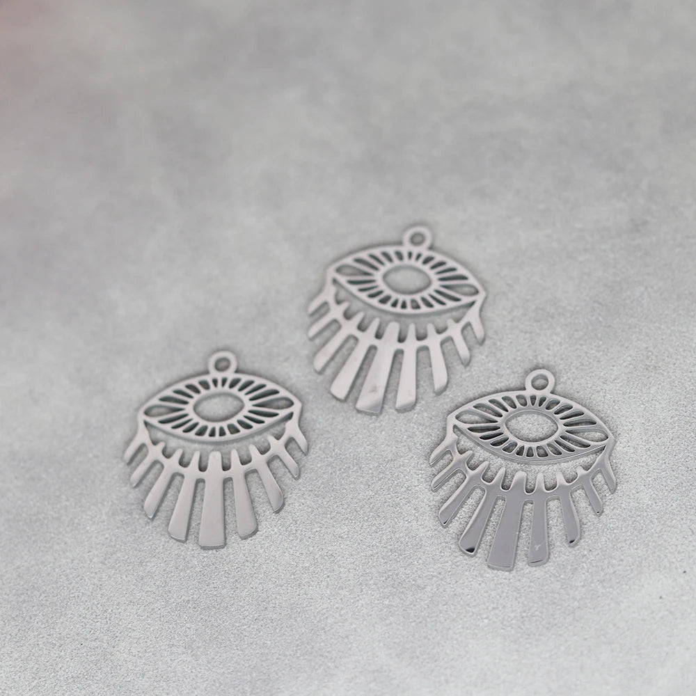 3pcs Eye of Horus Charms DIY Craft Tassels Earrings Necklace Jewelry Making Devil Eye Amulet Stainless Steel Pendant