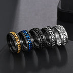 Rotatable Chain Spinner Ring — Two-Tone