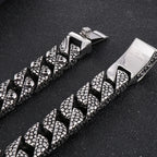 Gothic Skull Link Chains Necklace for Men Punk Stainless Steel Statement Halloween Skeleton Jewelry Accessories Men's