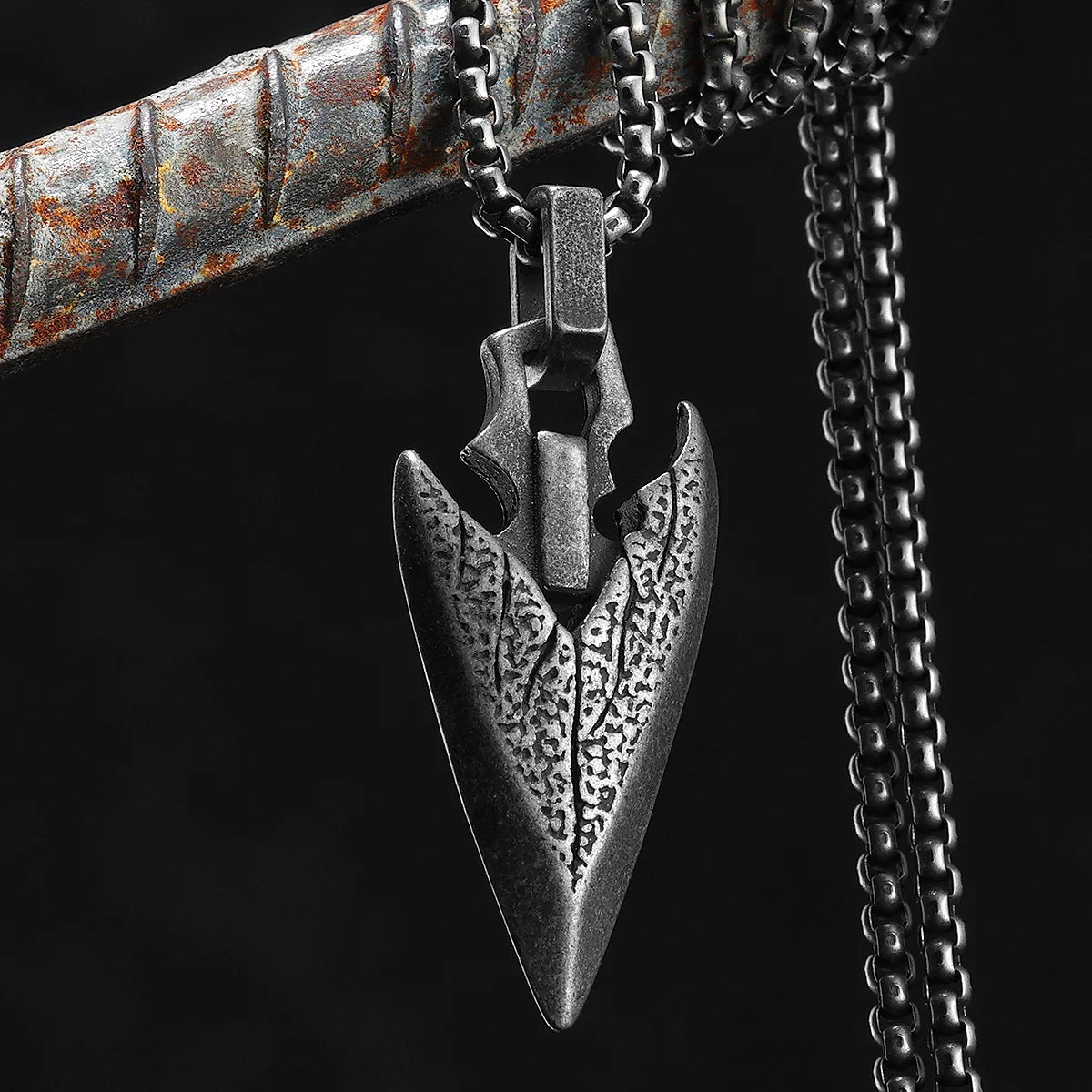 Viking Arrow Pendant Necklace — Stainless Steel