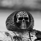 Men's Calvarium Skull Ring Gothic 316L Stainless Steel Biker Ring Motorcycle Band jewellery Party Gift OSR734