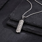 Vertical Bar Necklaces for Men Boys,Zircon Embossed Stainless Steel Pendant Necklaces,Stylish Trendy Jewelry Gifts