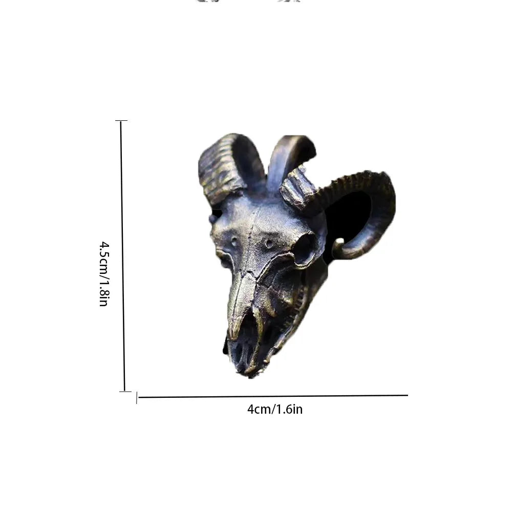 1 Piece of New Simple Trendy Skull Plate Goat Skull Pendant Necklace Punk Retro Men and Women Couple Pendant Jewelry Wholesale