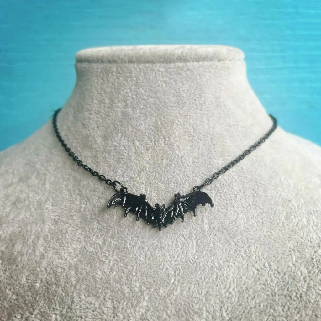 Gothic Black Cross Black Pendant Necklace
