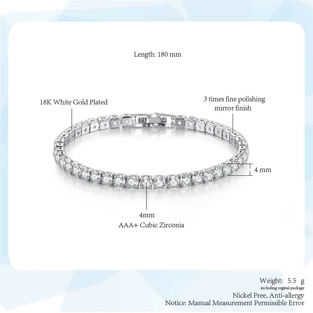 ZHOUYANG Tennis Bracelets For Women Simple Luxury Round Crystal Gold Color Bangle Chain Wedding Female Gift Wholesale Jewelry