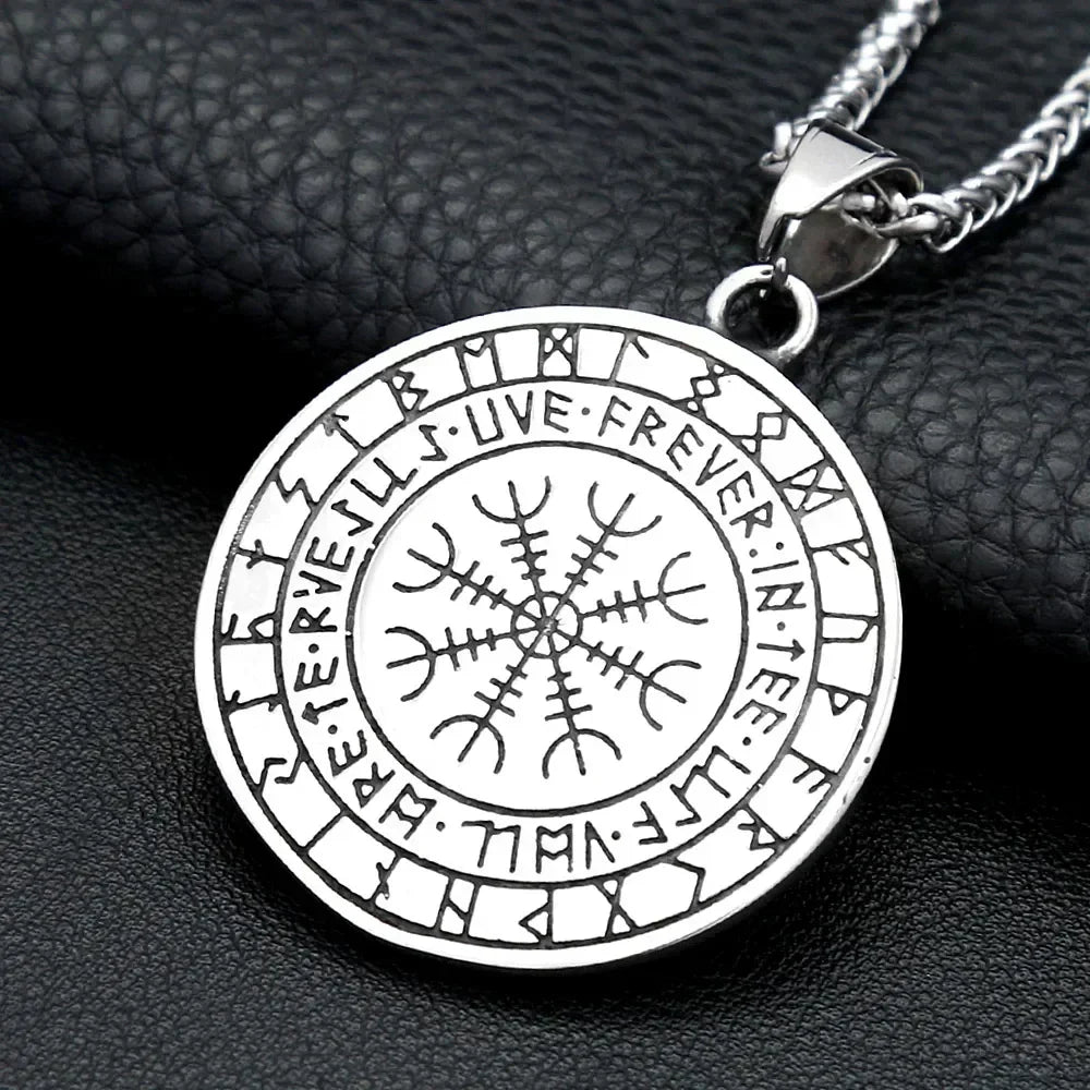 Nordic Double Wolf Pendant Necklace — Stainless Steel