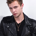Gothic Inverted Cross Stainless Steel Pendant Necklace
