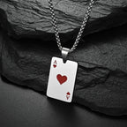 Fashion Lucky Spades Heart Ace Keychain Women Men Stainless Steel Black Red Square Poker Card Key Ring Key Charm Bag Accessories