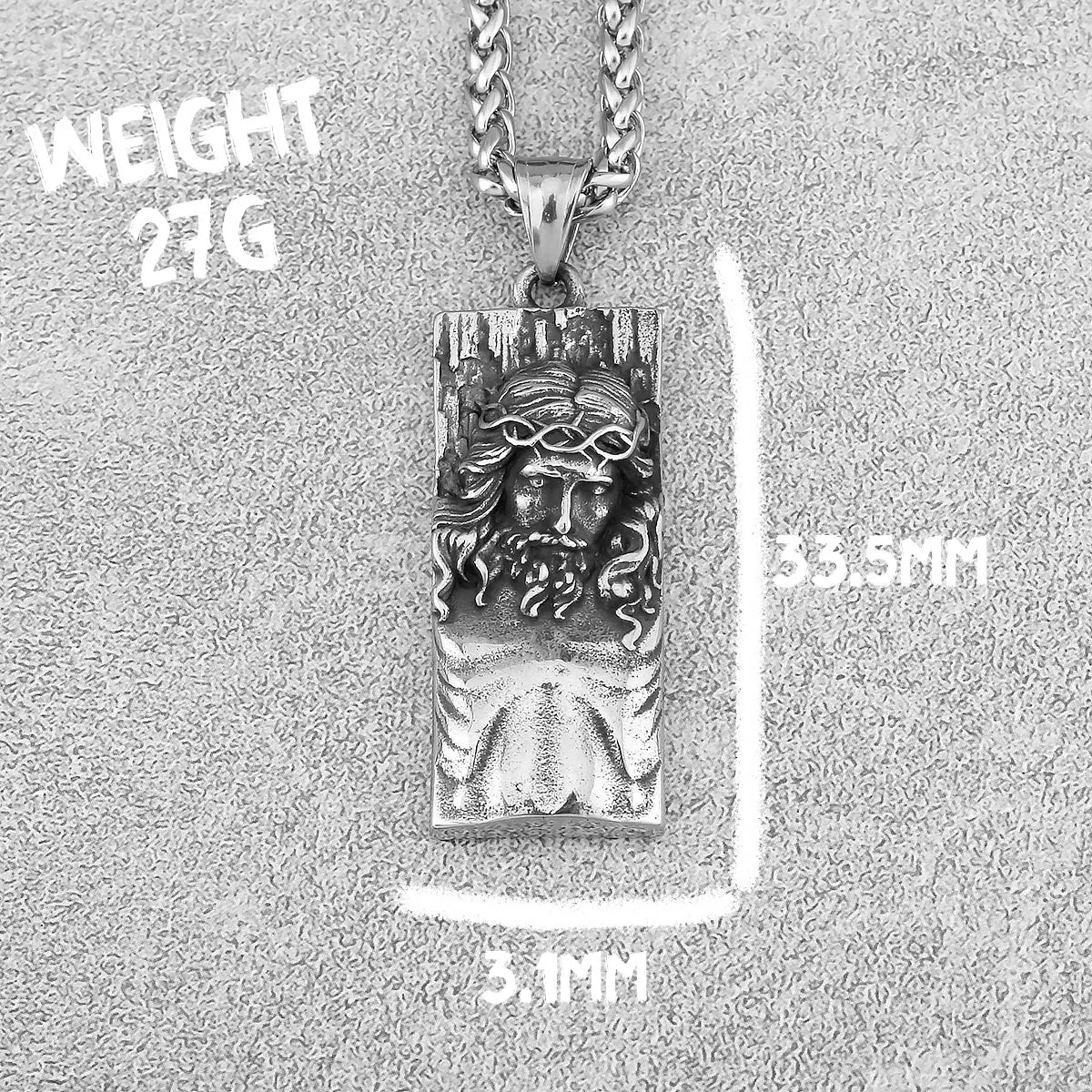 Hip Hop Retro Design Odin Viking Necklace Nordic Men's Religious Belief Jesus Shield Stainless Steel Amulet Jewelry Pendant