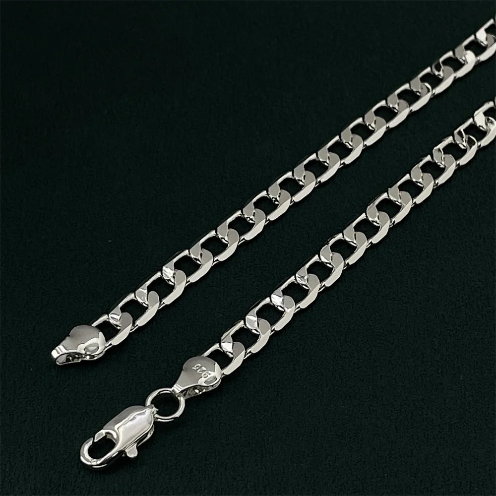 Andara Luxury 925 Sterling Silver Gold Plated 6mm One to One Necklace, Unisex Engagement Accessories Jewelry 45-60cm