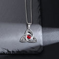 Silver Color Stainless Steel Pattern Witch Knot Pendant Necklace Celtic Knot Lucky Jewelry Christmas Gift for Friends Family
