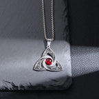 Silver Color Stainless Steel Pattern Witch Knot Pendant Necklace Celtic Knot Lucky Jewelry Christmas Gift for Friends Family