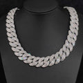 Gold Cuban Chain Necklace Iced Out 24MM 4-Row