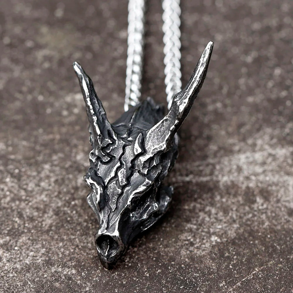 Dragon Skull Pendant Necklace