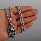Neo-Gothic Skull Pendant Necklace — Stainless Steel