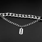 Vintage Razor Blade Statement Bracelet — Stainless Steel