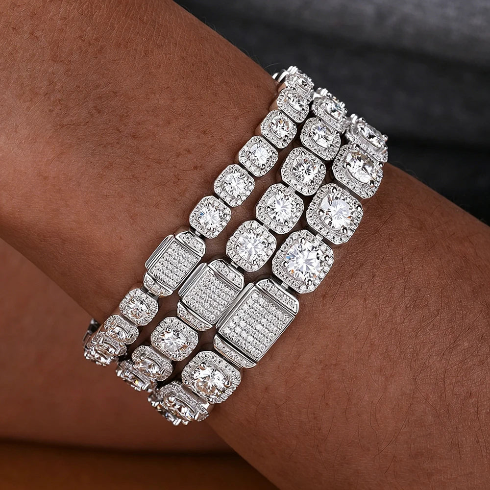 BXINY Luxury Full Moissanite Bracelets S925 Silver GRA Certified Lab Diamond Hand Chain for Women Men Wedding Fine Jewelry Gifts