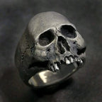 Jianjie Men's Light Luxury Skull Ring Motorcycle Biker Punk Style Men Rings Unique Personality Accessories Trend