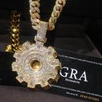 Gear Shaped Pendant Hip-hop Necklace Accessory Rapper Jewelry Street Party Music Festival Fine Jewelry Gifts for Men Boy Friends