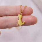 Dinosaur Stainless Steel Pendant Necklace