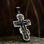 Jesus Cross Men's  Stainless Steel Crucifix Eastern Orthodox  Pendant Chain Necklace Jewelry BP8-515