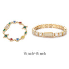 Star Tennis Bracelet Iced Out Colorful CZ