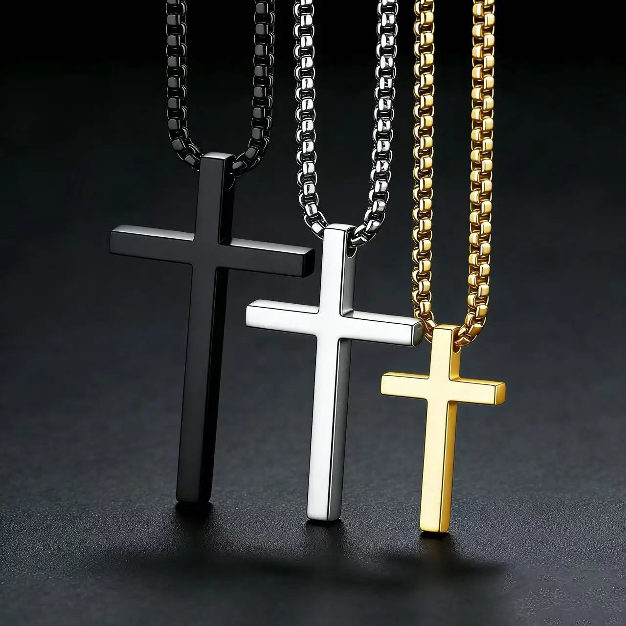 Cross Steel Pendant Double-sided Glossy Surface