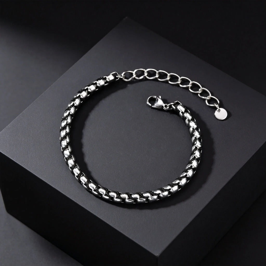 Twisted Rope Chain Link Bracelet — Stainless Steel