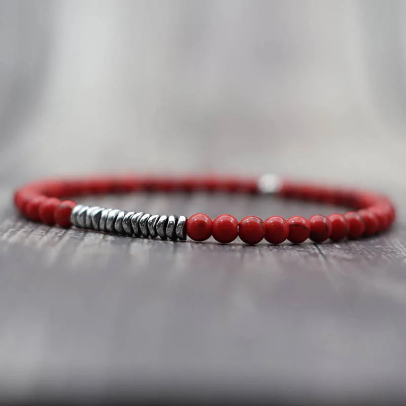 4mm Beach Bead Bracelet — Black-Tone