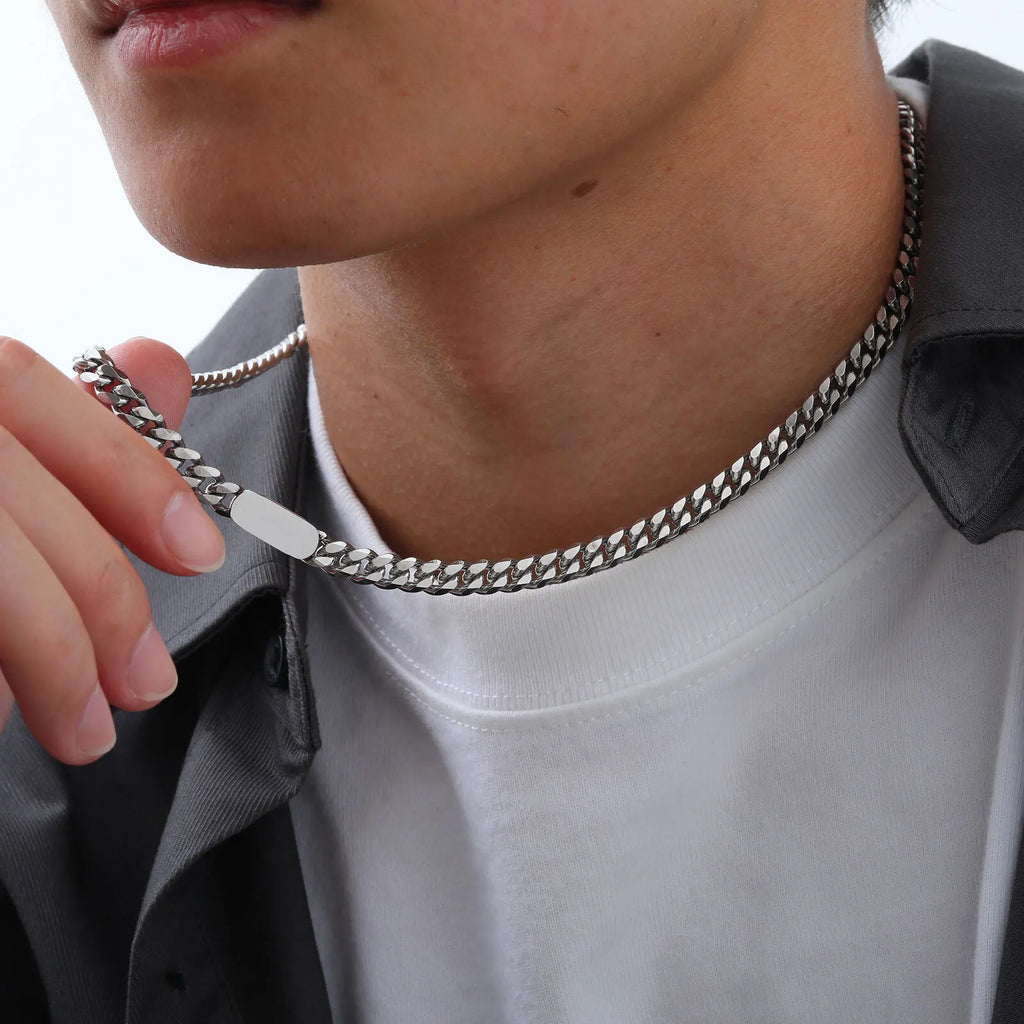 Cuban Link Chain Choker Necklace — Stainless Steel