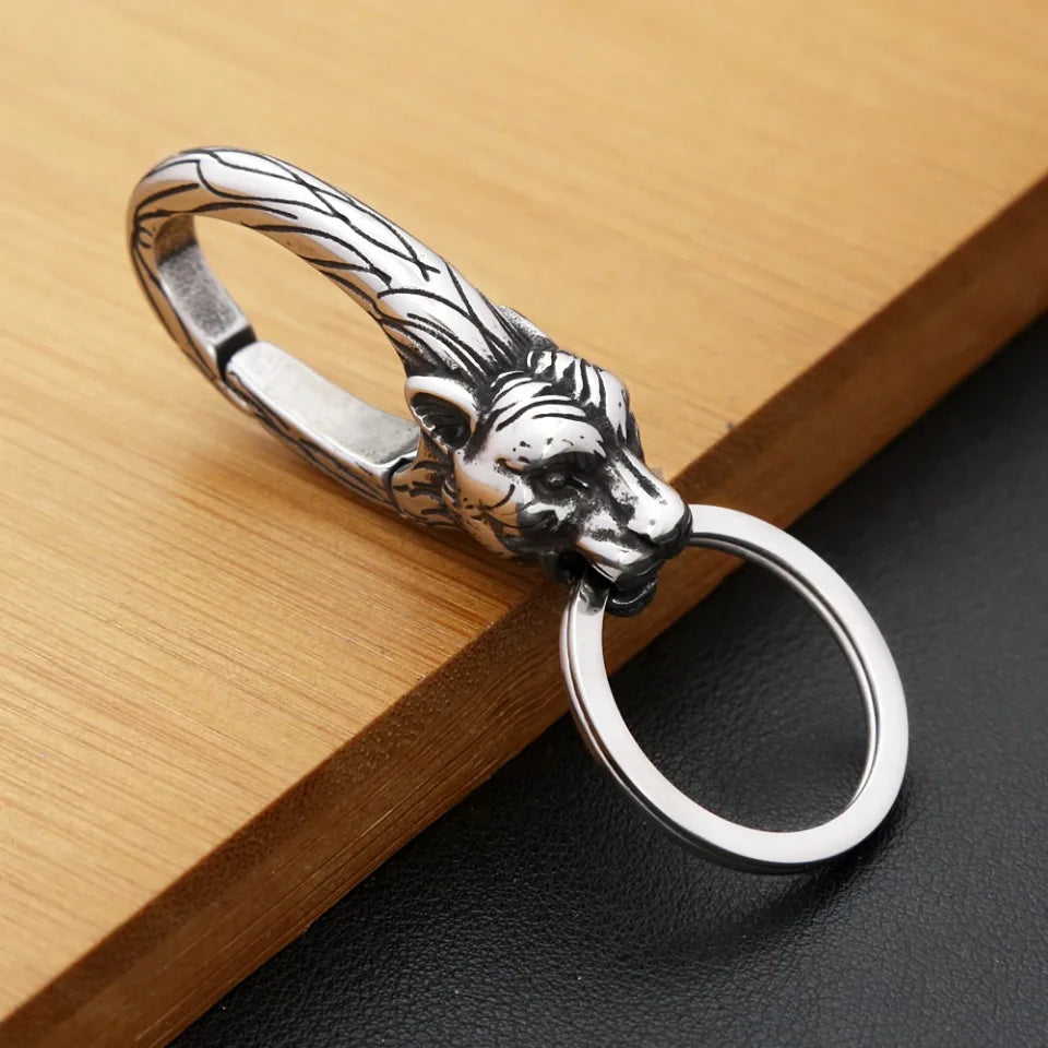 Dragon Head Keychain — 316L Stainless Steel