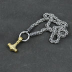 Viking amulet Jewelry Nordic viking rune with thor hammer pendant necklace with stainless steel -king chain