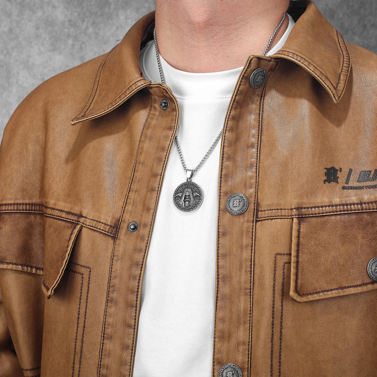 Viking Raven Wizard Pendant Necklace — Stainless Steel
